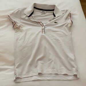 Lacoste White Polo with Red and Blue Trim